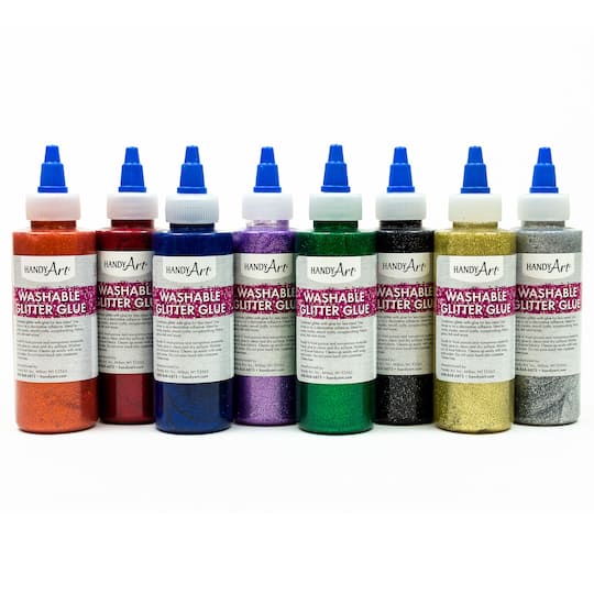 Handy Art® 4oz. Washable Glitter Glue, 8ct.